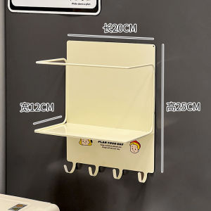 Magnetic Refrigerator Wall Mounted Storage Rack No Drilling Required Kitchen Cup Spice Canister Organizer Metal Shelf Holder