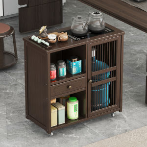 Portable Tea Cabinet Mobile Tea Table Side Cabinet Integrated Tea Drinking Kettle One-Piece Tea Side Cabinet Office Tea Set Storage Cabinet