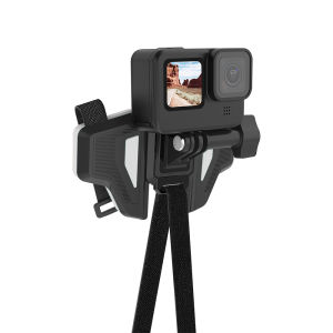 Telesin หมวกกันน็อครถจักรยานยนต์ Chin Mountที่ยึดหมวกกันน็อคแบบพับได้สำหรับ GoPro Hero 10 9 8 7 6 5 Insta360 DJI Osmo และกล้องแอคชั่นส่วนใหญ่