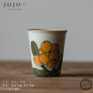 Cốc Trà Gốm Sứ Tròn Tay Vẽ Tay Họa Tiết Hoa Băng Cốc Trà Phong Cách Trung Hoa Cổ Điển Dùng Trong Nhà