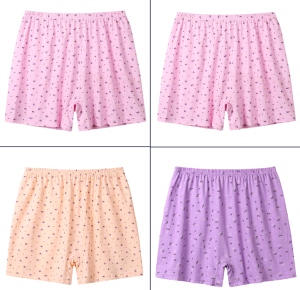 Middle-Aged and Elderly High Waist Boxers Ladieswear Pure Cotton Underwear Antibacterial Plus Size Loose Womens Boxers Breathable Shorts