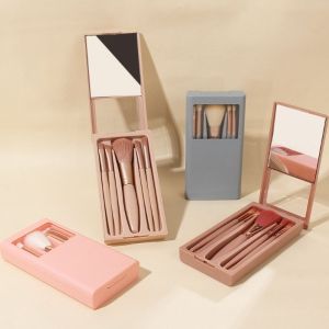 Make up Brush Set with Mirror 5pcs Mini Powder Brush Eyeshadow Brush Brush Set Makeup Brush Set