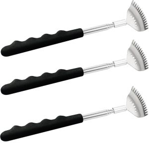 Upgraded Extendable Back Scratcher 15 Rakes Stainless Steel Portable Telescopic Back Scratcher Massage Tools Gifts for Men Women