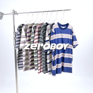 ZEROBOY - Striped T- Shrit 3 D Logo SS2 " เสื้อยืดลายทางสีใหม่ล่าสุด 8 แบบ "