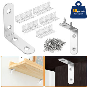 50/25Pcs L-Shaped Corner Code Bracket Stainless Steel 90° Lightweight Corner Brace Frame Cabinet Furniture Fixing Connector