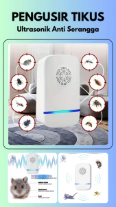 Pengusir Hama Ultrasonic Nyamuk Kecoa Tikus Serangga Anti Hama Elektrik Efektif Mengusir Serangga