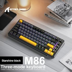 ATTACK SHARK M86-Wireless Mechanical Keyboard | Tri-Mode Hot-Swap 82-Key Compact 4000mAh Battery & RGB Lighting Gaming Ready