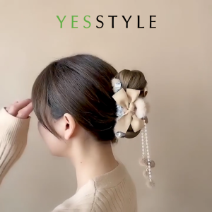 Yesstyle Jepit Rambut Bulu Pom Pom Model Rumbai Jedai Salon Pita Satin Aksesoris Rambut