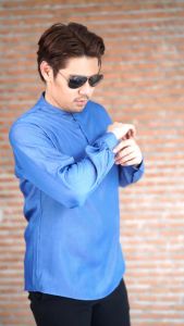 เสื้ออิสลามผู้ชายแขนยาว เสื้อผู้ชายมูลก ทรงสวยผ้าฝ้ายฟอกยีนส์ KR39 รุสมีนีมูลก