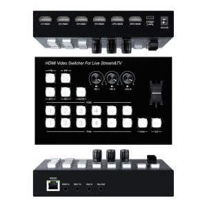 ⭐⭐⭐HDMI Video Mixer Switcher Live Streaming 4-Channel 4 Way Multi-View HDMI Video Switcher Broadcast Live Streaming Video Solution