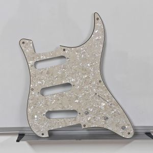 FLEOR | FLEOR 1pcs ST 8-Hole Electric Guitar Pick Guard Pearloid Pickguard SSS Scratch Plate 4Ply White Pearl /Aged Pearl