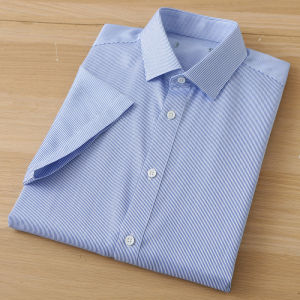 Áo Sơ Mi Nam Tay Ngắn Mỏng Cotton Nguyên Chất Mùa Hè 2025 Dáng Ôm Cổ Bẻ Tay Ngắn Thương Hiệu Trung Quốc