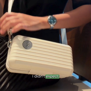 NuPrene - The Lucca Bag - Robust Mini Travel Bag in Off-White - With Protective Hardshell Case and Stainless Steel Buckles