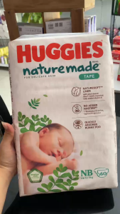 Huggies Nature Made tã dán NB 60 miếng cho bé từ 0 đến 5kg
