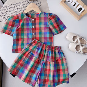 Bear Leader Cotton Kids Clothes Sets Baby Girl Colorful Clothing Suits Fashion Plaid Flower Top and Skirts 2Pcs Sets Outfits 2023 New Costumes for 3-7 Years Child