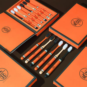 Light Luxury Gift Box 6-pack High Beauty Wide Head Adult Home Travel Couple Fine Thread Soft Hair Toothbrush