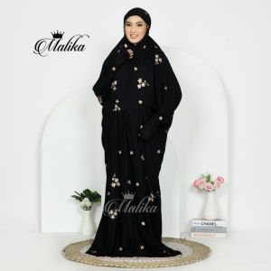 MALIKA-Mukena terusan dewasa katun rayon premium bordir sakura