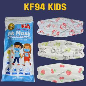 100 chiếc Khẩu Trang KF94 Trẻ Em 4-10 Tuổi Kháng Khuẩn AK Mask