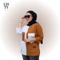 ATASAN KAOS WANITA MIX 2 WARNA ADA SAKUNYA BAHAN KATUN COMBAD 20S TERBARU. 