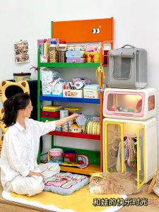 ชั้นวางของสำหรับแมว จัดระเบียบอาหารแมว กระดูกสัตว์ อาหารแมว รูปตัวอักษร Dopaamine ทำจากเหล็ก กันสนิม ทนทาน