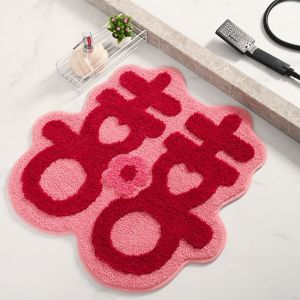 New Double Happiness Wedding Carpet Thickened Mat for Bride Room Celebration Bedside Rug Entrance Door Mat Bathroom Absorbent Door Mat