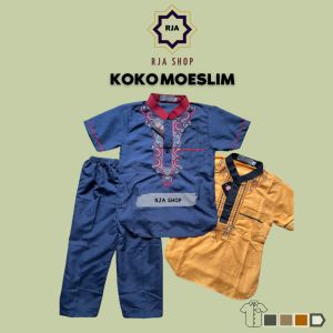 Baju Stelan Koko Kurta Anak Bahan Katun Halus dan Lembut Usia 2 - 10 Tahun