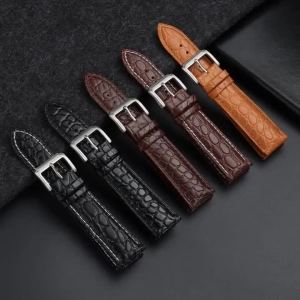 Watchband 12/14/16/17/18/19/20/21/22/24mm Crocodile Pattern Design Leather Watch Strap Soft Casual Business Wristband Men Women
