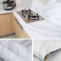 Wallpaper Dinding Putih Polos Bertekstur Motif Marmer Mewah Sticker Dekorasi Kamar Dan Ruang. 