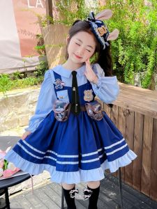 Girl. Childrens Rabbit Officer Clothes Childrens Autumn New Judy JK Skirt Spring and Autumn Lolita Princess Dress Fashion
