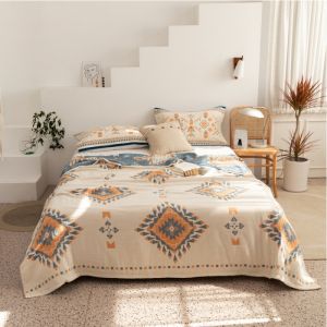 Chăn Khăn gạc 4 lớp vải bông Bohemia Chăn mùa hè Tấm bọc giường Chăn điều hòa thoáng khí