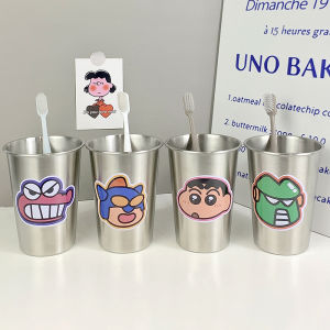 Cốc Đựng Nước Súc Miệng Bằng Thép Không Gỉ 304 Dễ Thương Hoạt Hình Sáng Tạo Đơn Giản Cho Trẻ Em Thiết Kế Hình Răng Cưa