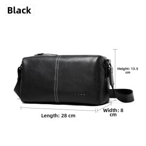 Moyyi | Leather Mens Crossbody and Shoulder Bag High Capacity Casual Commuter