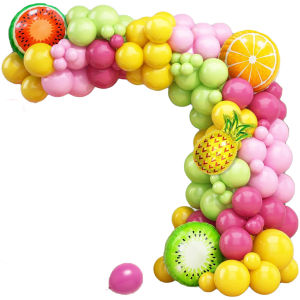 Hawaiian Themed Balloon Wreath Set Pineapple Palm Balloon Arched Tropical Summer Beach Party Decoration