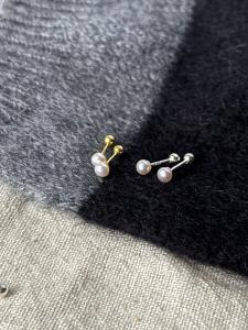 Mini Freshwater Pearl Screw Back Earrings S925 Pure Silver Versatile Ear Cuff Studs for Pierced Ears Autumn Winter Fashion Jewelry