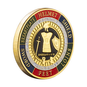 Christianity Souvenir Put on The Whole Armor of God Ephesians Coin Golden Plated Commemorative Coin Pray Always Collection