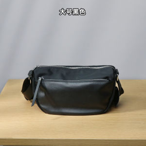 Trendy Small-Fresh Import Nylon Cloth with Genuine Leather Messenger Bag Womens Lightweight Leisure Phone Bag 2023 New Arrival
