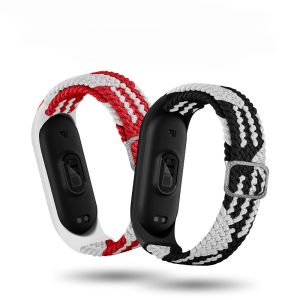 Mi Band 6 สายไนลอน Mi Band 3 4 5 6 7 สายสปอร์ตแบบยางยืดคุณภาพดีและดูหรูหราMi Band 8 9 10