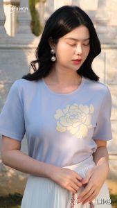 Áo thun thiết kế trẻ trung thời trang với chất liệu Thun Cotton mềm mịn thoáng mát AN4L1149 Thời trang Thiều Hoa