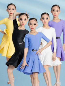 Childrens Latin Dance Festival Performance Skirt Professional Competition Uniform Sleeveless Girls Dance Dress