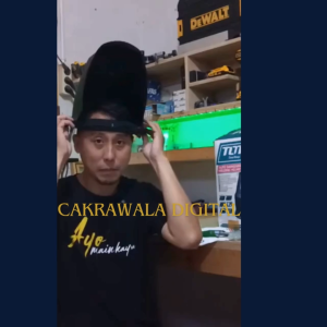 PROMO PLASHMA Helm Las Otomatis Gelap Terang Buka Tutup Red Light Lens Auto Dimming Welding Mask P20