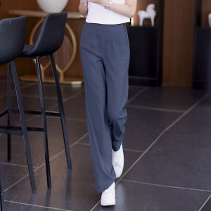 Ice Silk Wide Leg Pants Women Summer Thin New Purple Straight Casual High Waist Loose Drapey Loose Cool Pants Korean Style