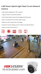 DS-2CD1323G2-LIU HIKVISION 2MP IP CAMERA POE BUILT IN MIC REKAM SUARA
