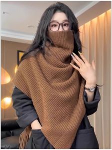 HUOLISI | High Collar Irregular Thermal Scarf