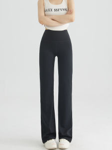 High Waist Straight Leg Yoga Pants Womens Outerwear Black High Waist Slim Fit Casual Trousers Butt Lifting Sports Wide Leg