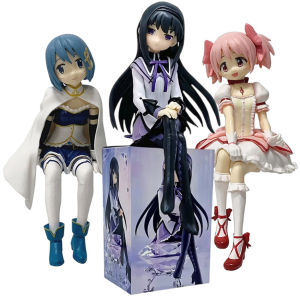 Bandai | Anime Figure Puella Magi Madoka Magica Kaname Madoka Miki Sayaka Magic Girl Action Anime Cartoon PVC Collection Desktop Gifts
