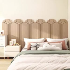 Modern Aesthetic Felt Message Board Self‑Adhesive Art Gallery Decor Nordic Layered Arch Curve Design for Home & Office Soft Anti‑Collision Wall Panel for Bedroom