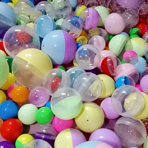 HENGHOME 100pcs nhựa rỗng Đồ chơi bán hàng tự động viên nang nửa rõ ràng nửa màu bóng tròn