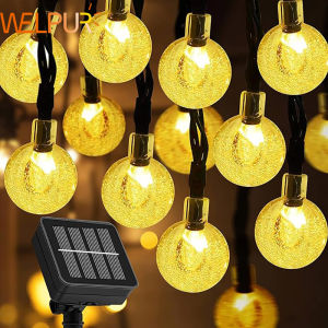 Solar String Lights Outdoor LED Solar Bubble Ball Light 8 Modes Waterproof Lamp For Garden Party Decor Holiday Lighting