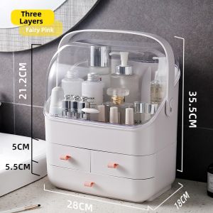 Dustproof Large Capacity Transparent Makeup Organizer Box