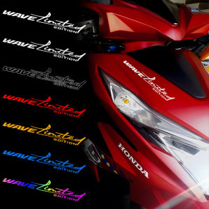 2ชิ้นฮอนด้าเวฟสติ๊กเกอร์ตกแต่งหัวแบบจำกัดสำหรับ125i 110i Wave100คลื่น110RS ตัวรถจักรยานยนต์สติกเกอร์ตกแต่งสะท้อนแสงกันน้ำรูปลอกมอเตอร์อุปกรณ์เสริม